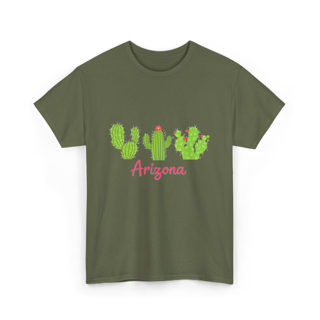 Arizona Cactus Plant Cactus T-Shirt - Military Green