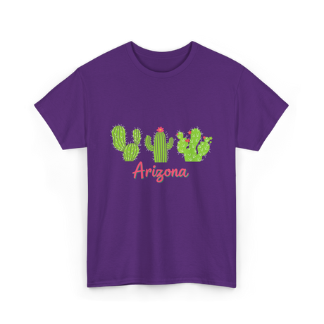 Arizona Cactus Plant Cactus T-Shirt - Purple