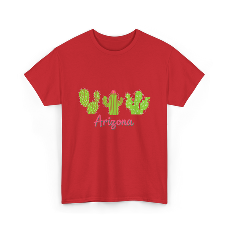 Arizona Cactus Plant Cactus T-Shirt - Red