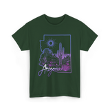 Arizona Cactus State Map Cacti T-Shirt - Forest Green