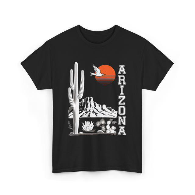 Arizona Desert Cactus Mountain T-Shirt - Black