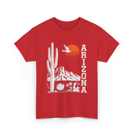 Arizona Desert Cactus Mountain T-Shirt - Red