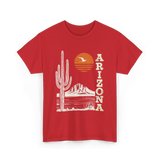 Arizona Desert Cactus Mountain T-Shirt - Red