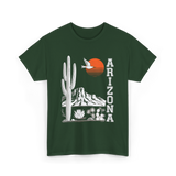 Arizona Desert Cactus Mountain T-Shirt - Forest Green