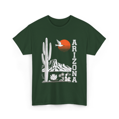 Arizona Desert Cactus Mountain T-Shirt - Forest Green