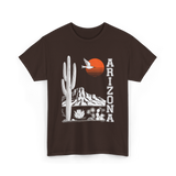 Arizona Desert Cactus Mountain T-Shirt - Dark Chocolate