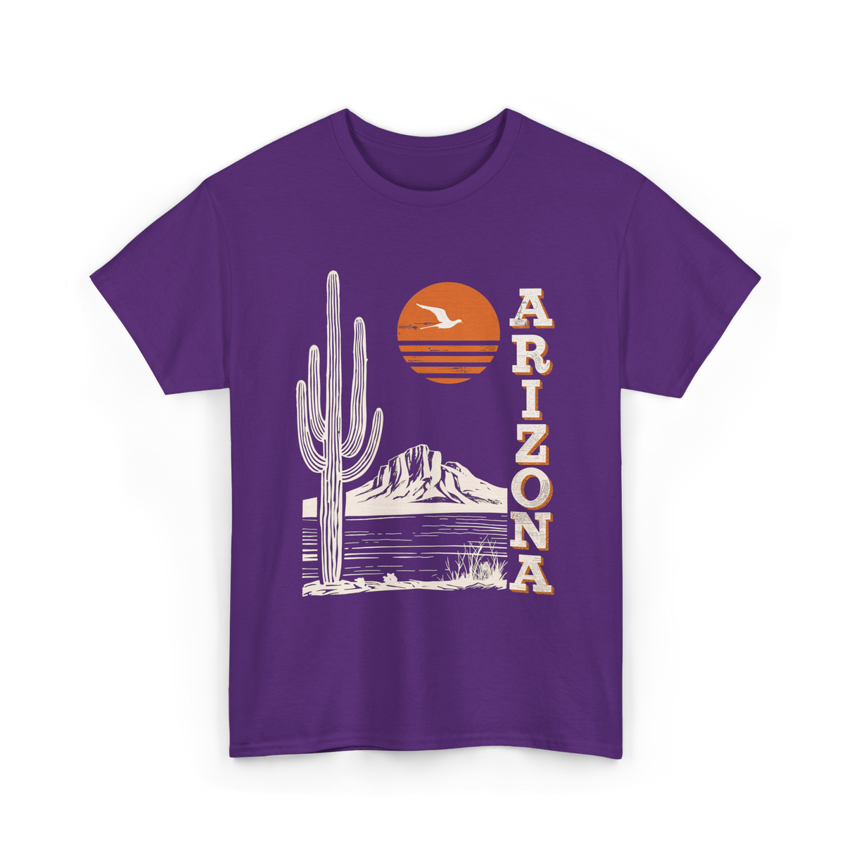 Arizona Desert Cactus Mountain T-Shirt - Purple
