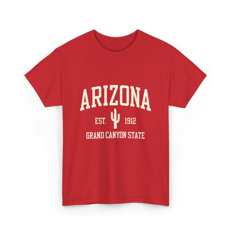 Arizona Grand Canyon State Cactus T-Shirt - Red