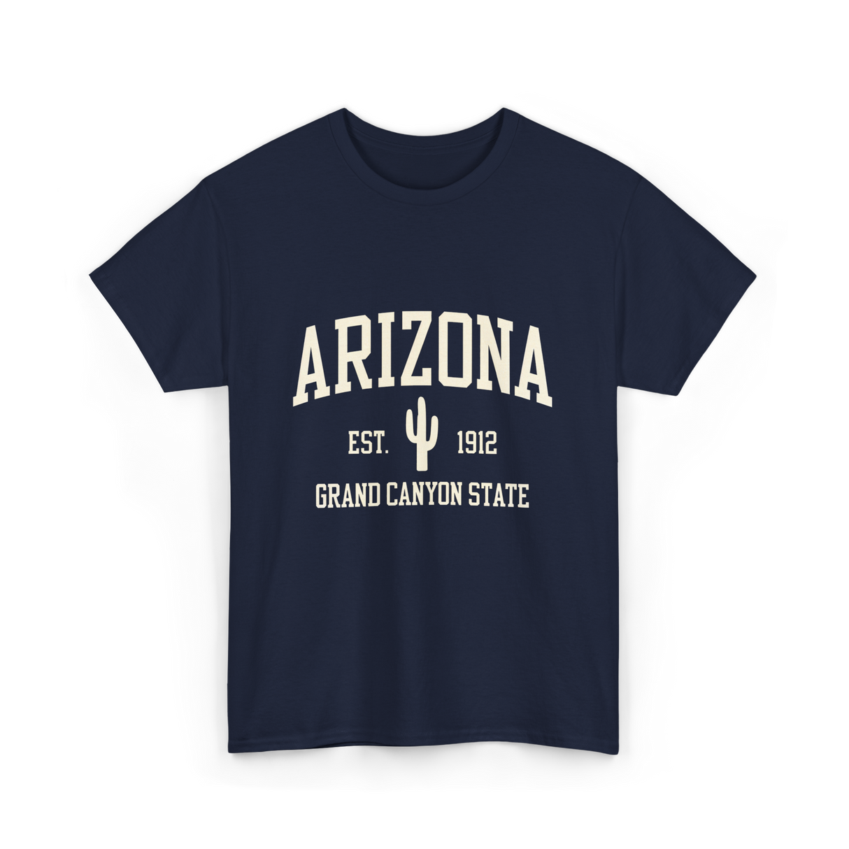 Arizona Grand Canyon State Cactus T-Shirt - Navy