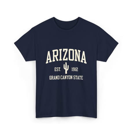 Arizona Grand Canyon State Cactus T-Shirt - Navy