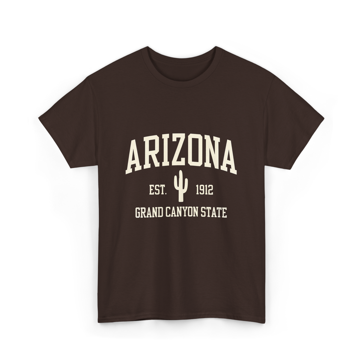 Arizona Grand Canyon State Cactus T-Shirt - Dark Chocolate