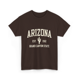 Arizona Grand Canyon State Cactus T-Shirt - Dark Chocolate