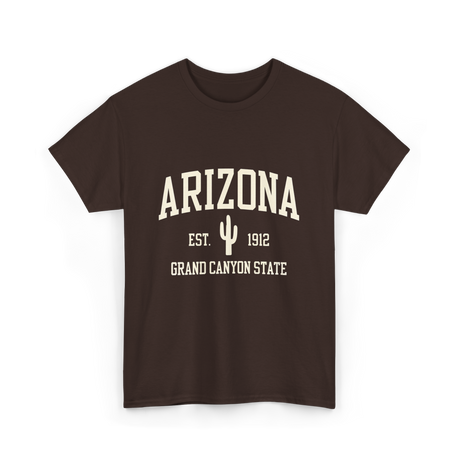 Arizona Grand Canyon State Cactus T-Shirt - Dark Chocolate