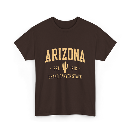 Arizona Grand Canyon State Cactus T-Shirt - Dark Chocolate