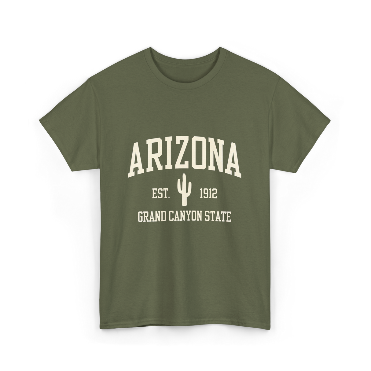 Arizona Grand Canyon State Cactus T-Shirt - Military Green