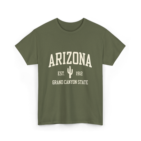 Arizona Grand Canyon State Cactus T-Shirt - Military Green