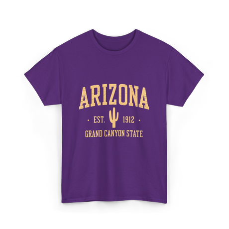 Arizona Grand Canyon State Cactus T-Shirt - Purple