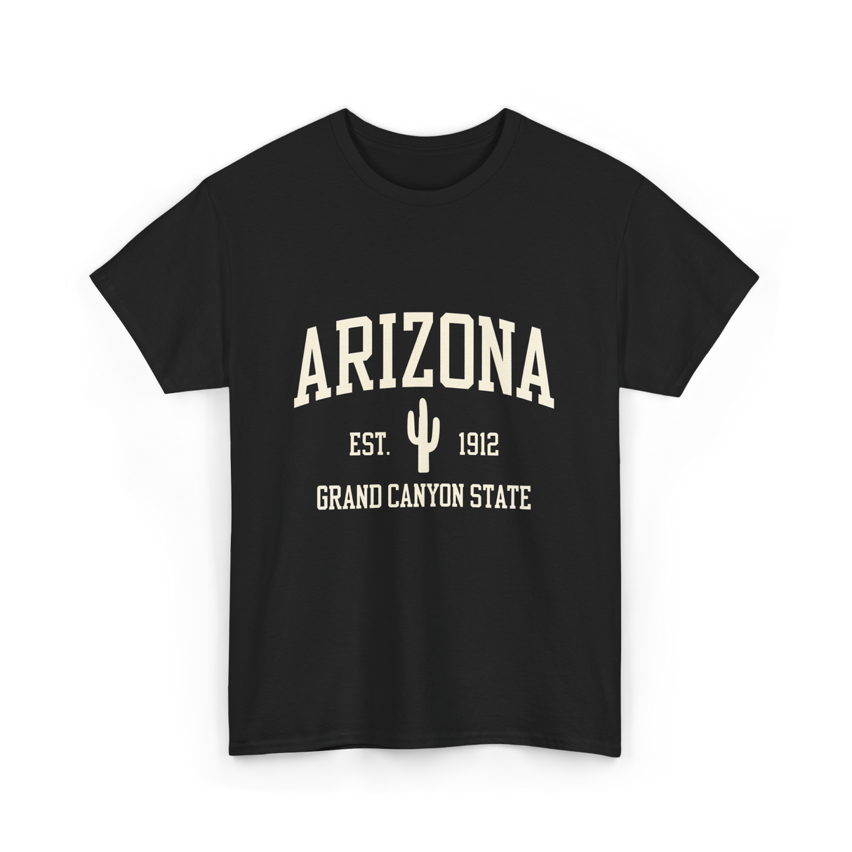 Arizona Grand Canyon State Cactus T-Shirt - Black