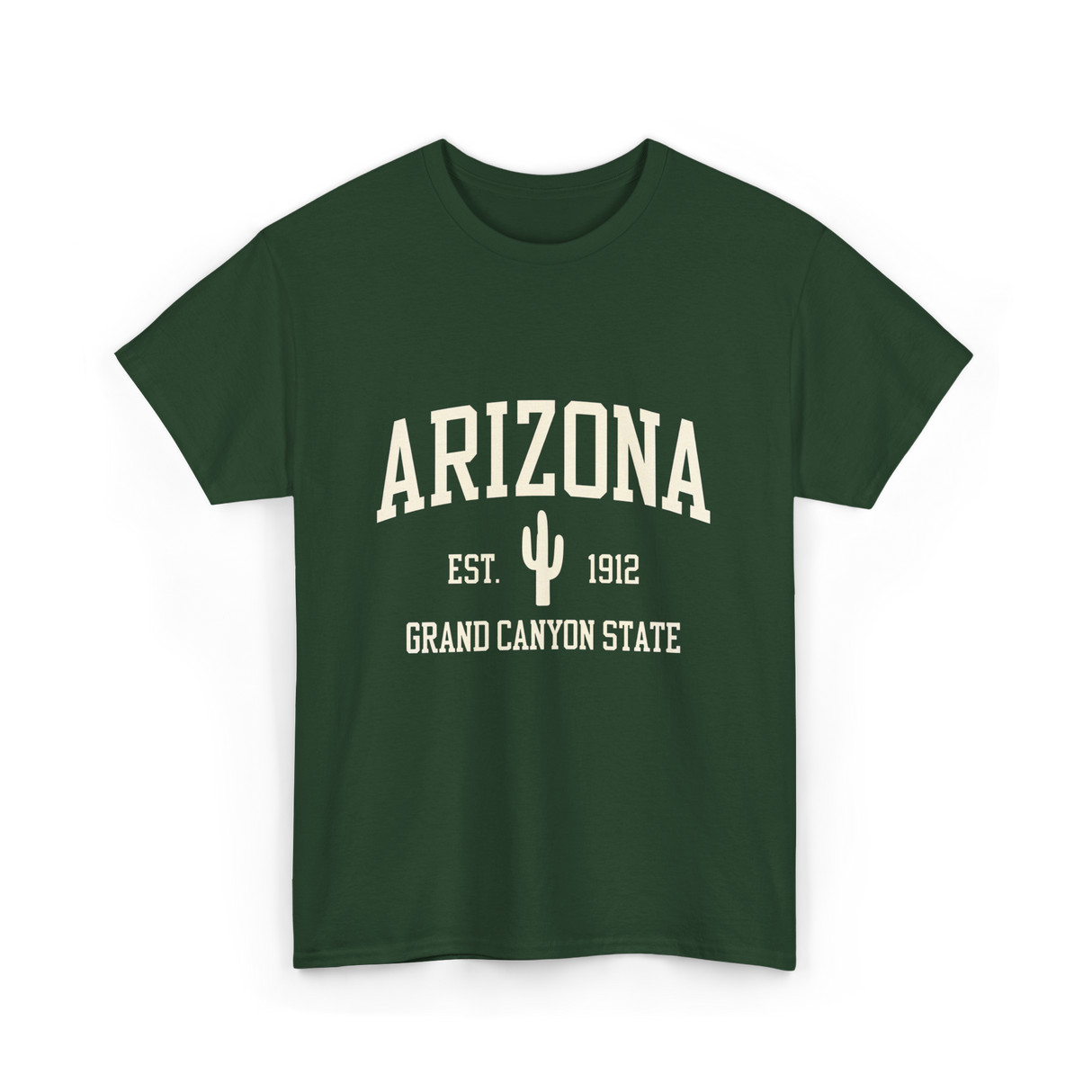 Arizona Grand Canyon State Cactus T-Shirt - Forest Green