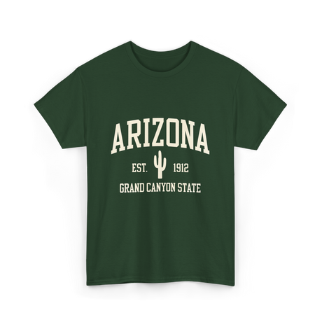 Arizona Grand Canyon State Cactus T-Shirt - Forest Green