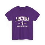 Arizona Grand Canyon State Cactus T-Shirt - Purple