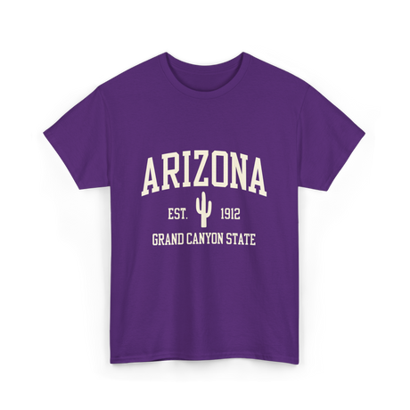 Arizona Grand Canyon State Cactus T-Shirt - Purple