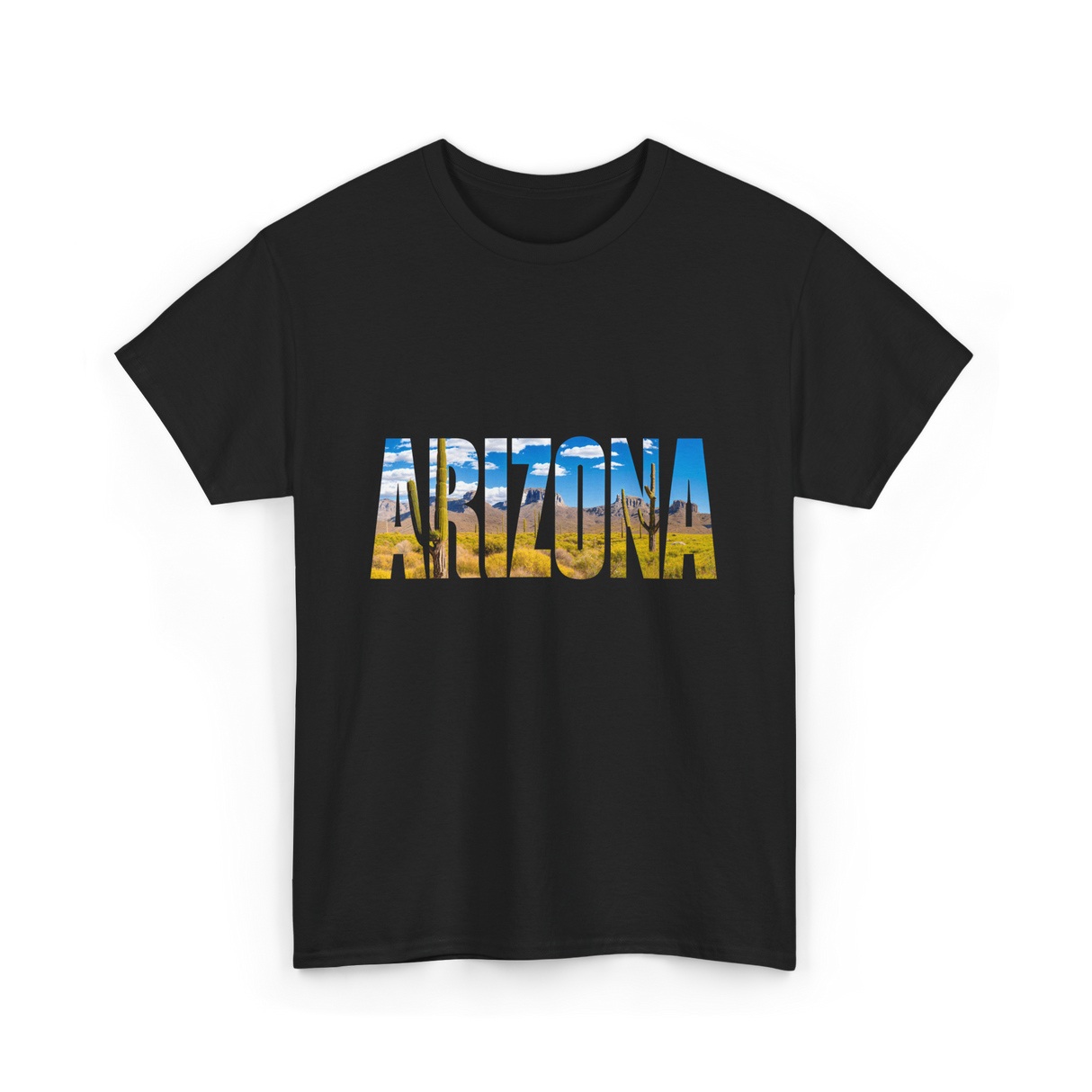 Arizona Nature Cactuses Desert Landscape T-Shirt - Black