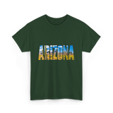 Arizona Nature Cactuses Desert Landscape T-Shirt - Forest Green