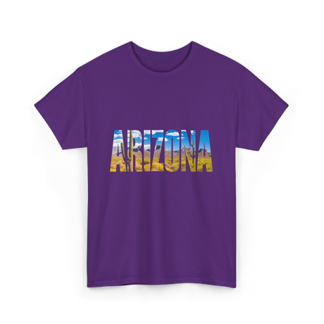 Arizona Nature Cactuses Desert Landscape T-Shirt - Purple