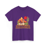 Arizona Roadrunner Desert Cactus T-Shirt - Purple