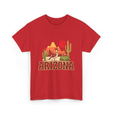 Arizona Roadrunner Desert Cactus T-Shirt - Red