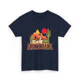 Arizona Roadrunner Desert Cactus T-Shirt - Navy