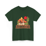 Arizona Roadrunner Desert Cactus T-Shirt - Forest Green
