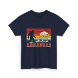 Arkansas Bigfoot Adventure Hiking T-Shirt - Navy