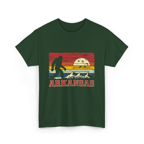 Arkansas Bigfoot Adventure Hiking T-Shirt - Forest Green