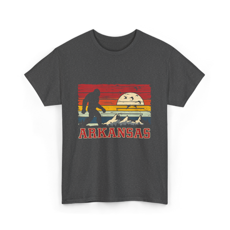 Arkansas Bigfoot Adventure Hiking T-Shirt - Dark Heather