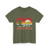 Arkansas Bigfoot Adventure Hiking T-Shirt - Military Green