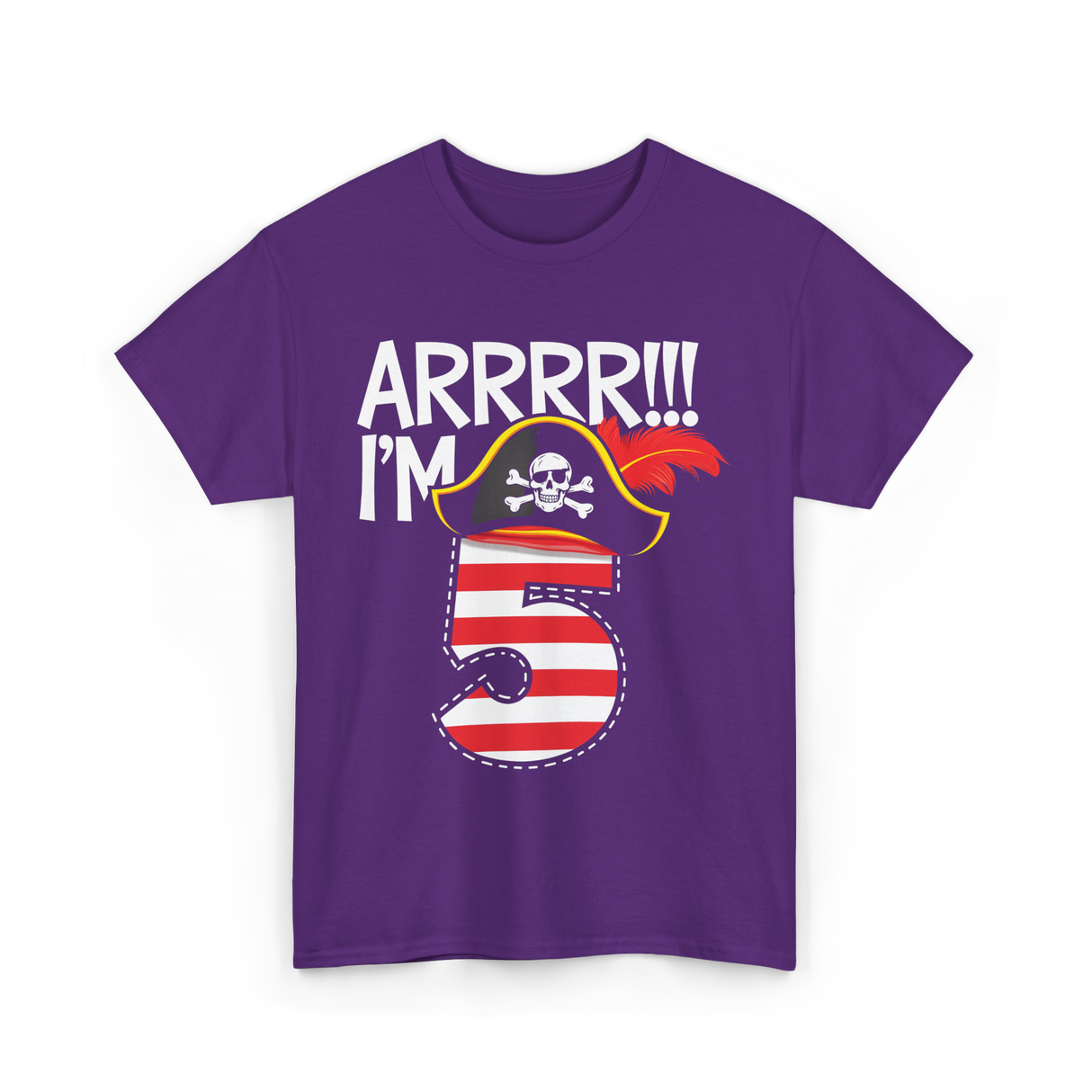 Arrrr I'm 5 Pirate Theme T-Shirt - Purple