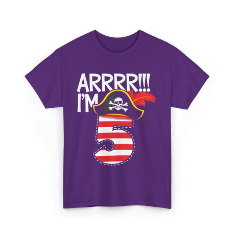 Arrrr I'm 5 Pirate Theme T-Shirt - Purple