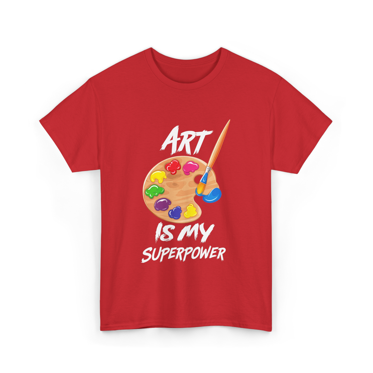 Art Is My Superpower Art T-Shirt - Red