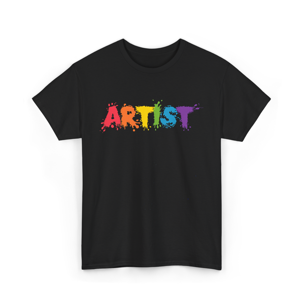 Artist Colorful Paint Splashes Art T-Shirt - Black