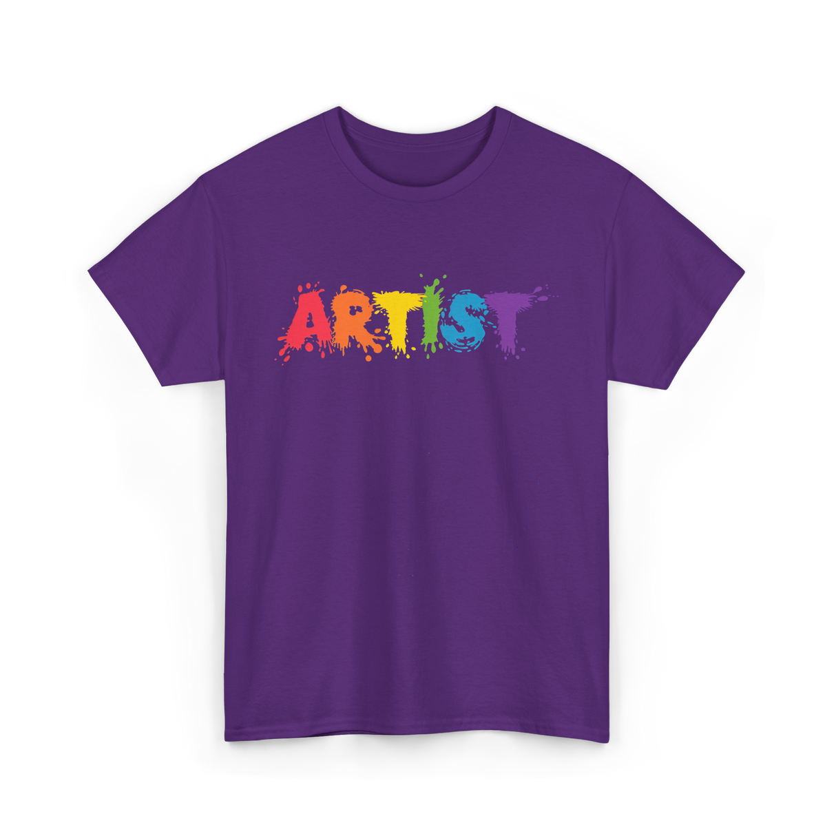 Artist Colorful Paint Splashes Art T-Shirt - Purple