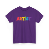 Artist Colorful Paint Splashes Art T-Shirt - Purple