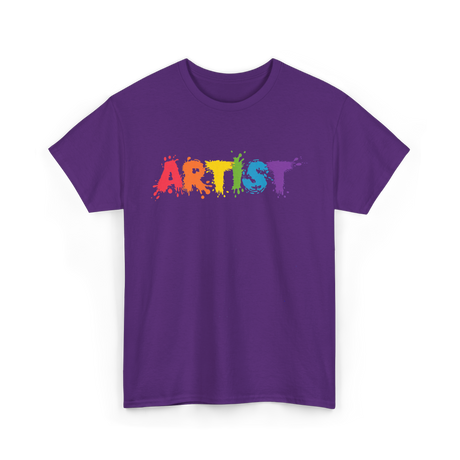 Artist Colorful Paint Splashes Art T-Shirt - Purple