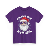 Ask Your Mom Santa Claus Christmas T-Shirt - Purple