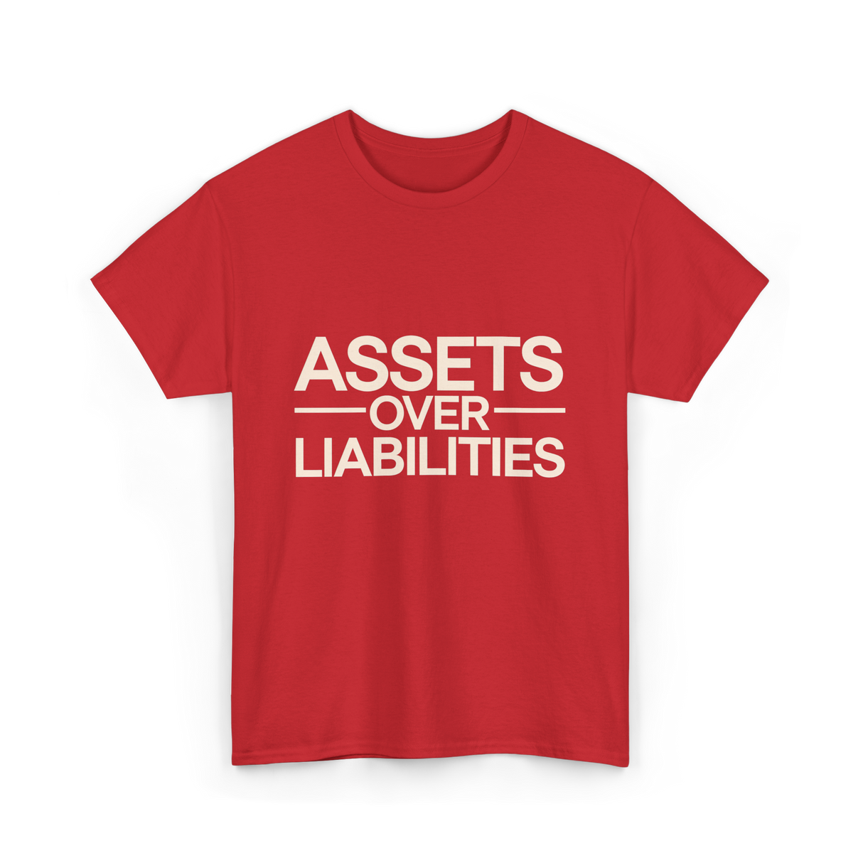 Assets Over Liabilities Accounting T-Shirt - Red