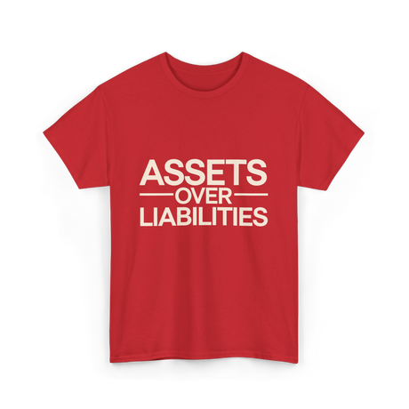 Assets Over Liabilities Accounting T-Shirt - Red