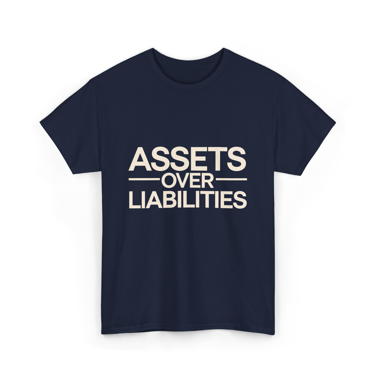 Assets Over Liabilities Accounting T-Shirt - Navy