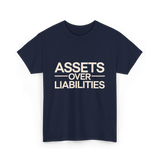 Assets Over Liabilities Accounting T-Shirt - Navy