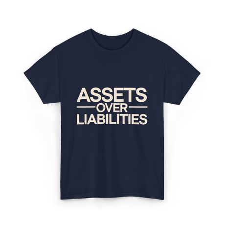 Assets Over Liabilities Accounting T-Shirt - Navy